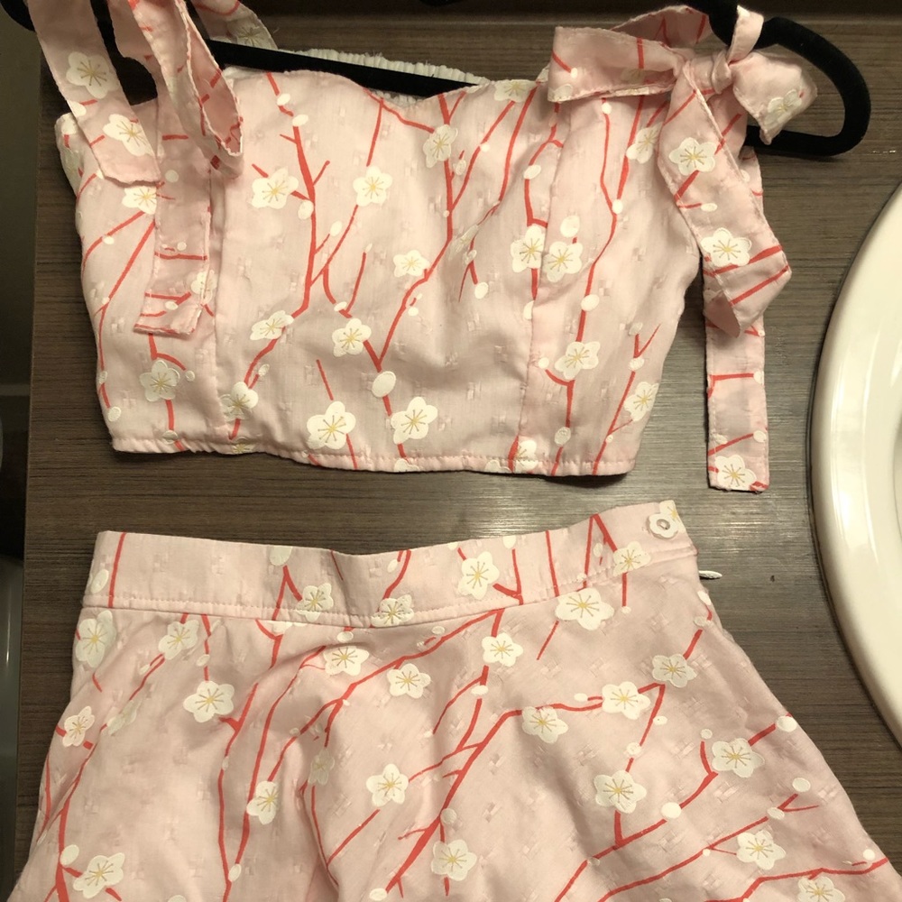 Bonne Chance cherry Blossom Two Piece Set